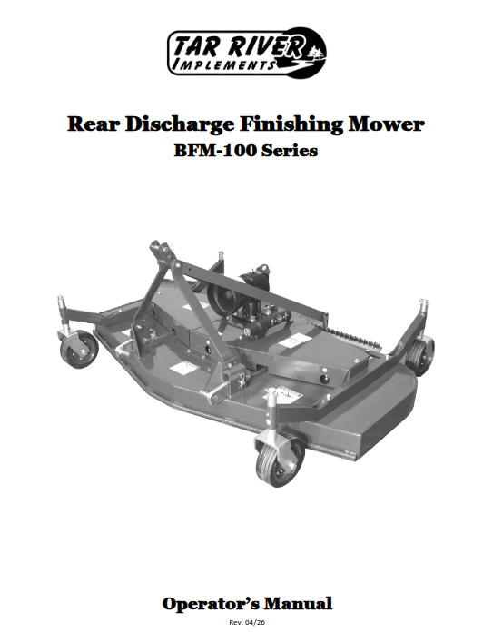 BFM-100 Series Finishing Mower Manual