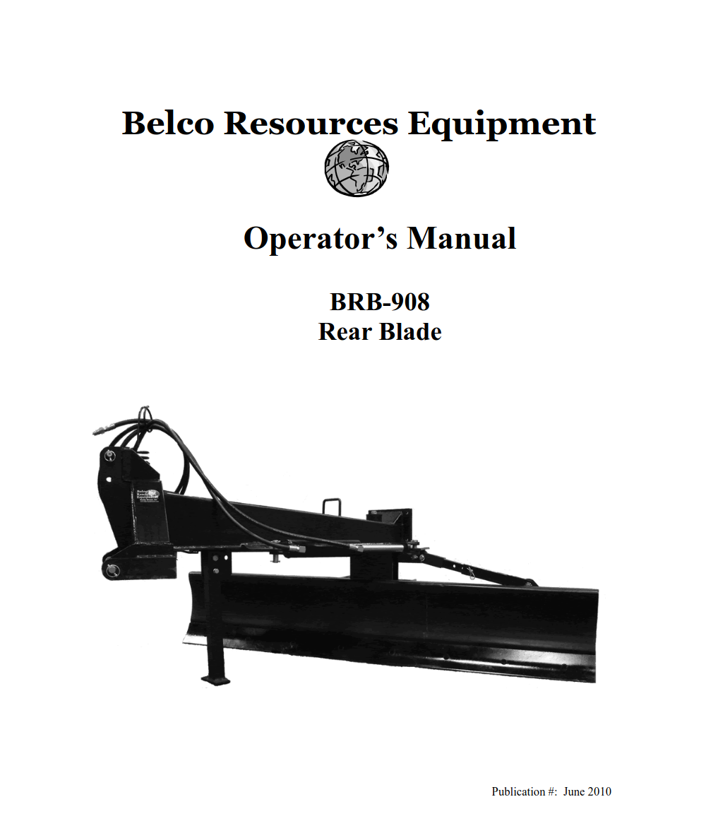 BRB-908 Rear Blade Manual