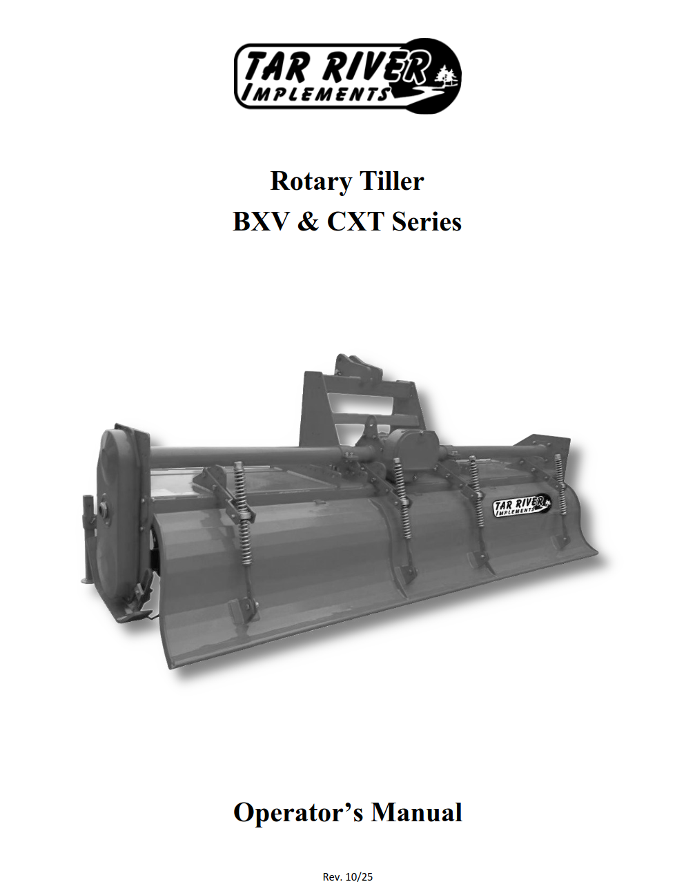 BXV-CXT Rotary Tiller Manual